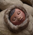 Old Vintage Folk Art Alaska Eskimo Figure Brooch Pin