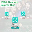 100 Pieces 16mm Dice Set 6 Sided Standard Colored Dices With Portable Plastic B