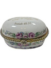 Imperial Porcelain Hinged Trinket  pill Box Inspirational Scripture Isaiah 40 31