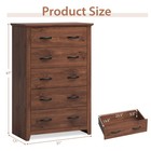 5 Drawer Chest Storage Dresser Tall Cabinet Organizer Bedroom Hallway Walnut
