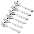 6 Pack Soup Spoons Round Stainless Steel Bouillon Spoon Kitchen Serving Cooking