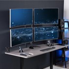 Vivo Telescoping Quad Ultra Wide 27  To 38  Monitor Freestanding Desk Stand