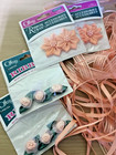 16 Pieces  Silk Type Flowers With Ribbonflower Sewing Fabric Appliques White