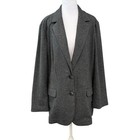 J  Jill Blazer Jacket L Gray Stretch Knit Relaxed Wool Blend Office Professional