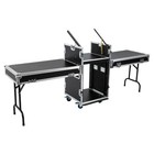 14u Pa Dj Rack   Road Case Slant Mixer Top Rack With 2  Dj Table Tops 661 39lbs