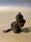 Hagen Renaker Brown Gray Tabby Cat Licking Paw With Inc Mark