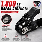 Ratchet Tie Down Straps 4 Pack 1 x15  Heavy Duty Cargo Straps Black