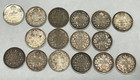 Lot Of 16 Higher Grade Canada Silver 5 Cents - Mixed Dates - Vf Or Better