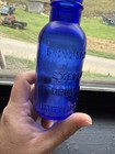Bromo-seltzer Emerson Drug Co  Baltimore Md Embossed Blue Glass Medicine Bottle