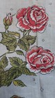 Vintage Handkerchief Hankie Pink Roses Floral White Romantic Crafts 
