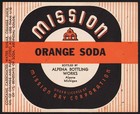 Vintage Soda Pop Bottle Label Mission Orange Soda Alpena Bottling Michigan Unusd