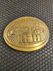 John Deere Heavyweight Belt Buckle Solid Brass 1981 Vintage Made In Moline  Il  