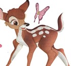 Vtg Bambi Wall Hanging Decor Set Nursery Kids Room Flower Butterfly Plush Disney