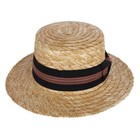 Epoch Hats Company Men s Wheat Straw Boater Hat With Black Striped Hatband