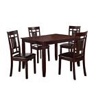 5 Piece Dining Set With Kitchen Table And 4 Eyelet Back Chairs For Home Dinette
