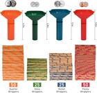150 Assorted Flat Striped Coin Wrappers   4 Coin Sorters Tubes  Color-coded Coin