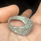 Ancient Roman Bronze Ring With Rare Genuine Glass Insert