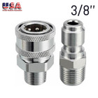 Male Thread Fitting Pressure Washer Adapter Set Quick Connect Kit 5000 Psi 3 8      