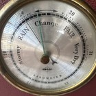 Vintage Swift   Anderson Desktop Red Leather Barometer Weather Station Boston