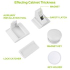 4pcs Magnetic Cabinet Locks Child Safety Drawer Locks Adhesive Baby Proof Cabine