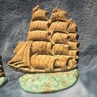 Nautical Ships Metal Bookends Set Of 2 Flying Cloud 1929 Original Paint