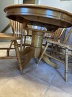 Vintage Oak Furniture Expandable Kitchen Table Set With 4 Chairs  read Desc 