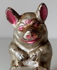 Pink Lipstick  Jessie M Raleigh  Cast Iron Thrifty Wise Pig Coin Bank 
