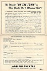 Nancy Walker  on The Town  Bernstein   Comden And Green 1945 Broadway Flyer