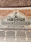 Chinese Government Reorganization Gold Loan Of 1913   20 Bond W Coupons 5  China