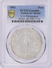1903 U s  Philippines Peso Pcgs Genuine Au Details Sch-7