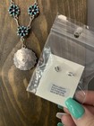 Zuni Handmade Turquoise Necklace Earring Set Sterling Silver