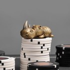 Lucky Crouch Rhinoceros Poker Card Guards Figurine  Metal Poker Card Protectors