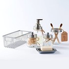 Mason Jar Bathroom Accessories Set 6pcs  - Foaming Soap Dispenser toothbrush