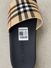 Burberry Men s Check Slide Sandals Beige black red Us 8 Polyurethane