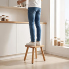 12 Inch Square Solid Wooden Step Stool  Non-slip One Step Stool For Adults  Hold