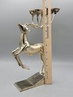 Godinger Silver Plated Christmas Reindeer Deer Antler 6 Ball Candle Holder 11 