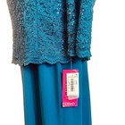 New Alex Evenings Lace Chiffon Teal Long Dress Gown Mother Of Bride Size 18w