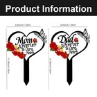 Mom Heart Memorial Grave Marker Metal Cemetery Stake Rust Resistant 35 X 24 Cm