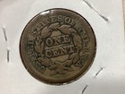 1850 Large Cent  retired Dealer  Old Stock  Nice1  Counter Stamped