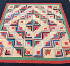 Vintage Beautiful Quilt Different Pieces Hand Woven Size 78x76 Inches
