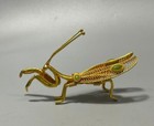 Gilded Praying Mantis Ornament  Tea Pet  Gemstone Inlaid With Gold Ware