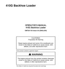 John Deere 410g Backhoe Loader Operator Manual Omt201153 Pdf Op Opm Ship Fast