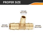 Efield 5 To 100 Packs Pex A 3 4 x3 4 x1 2  Reducing Tee Brass Fittings Lead Free