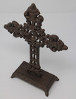 Vintage Rustic Cast Iron Cross Tabletop 9 5  Heavy Cast Metal Religious Decor