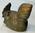Japanese Boxwood Netsuke Rooster Signed Wood Carving Box Wood Antique Style