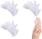 3 Pairs Moisturizing Gloves Over Night Bedtime White Cotton   Cosmetic Inspec   