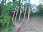 Primitive Antique Ice Fishing Gig Harpoon Spear 62  Hand Forged Barbed Trident