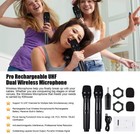 Professional 10channel Uhf Wireless Dual Microphone Cordless Handheld Mic System