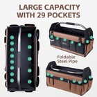 22in Foldable 19 Pocket Open Top Tool Tote Adjustable Shoulder Strap