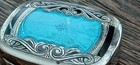 Vntg Italian  925 Solid Sterling Silver Pill Box Enamel Inlay Hallmarked 33 6 G
